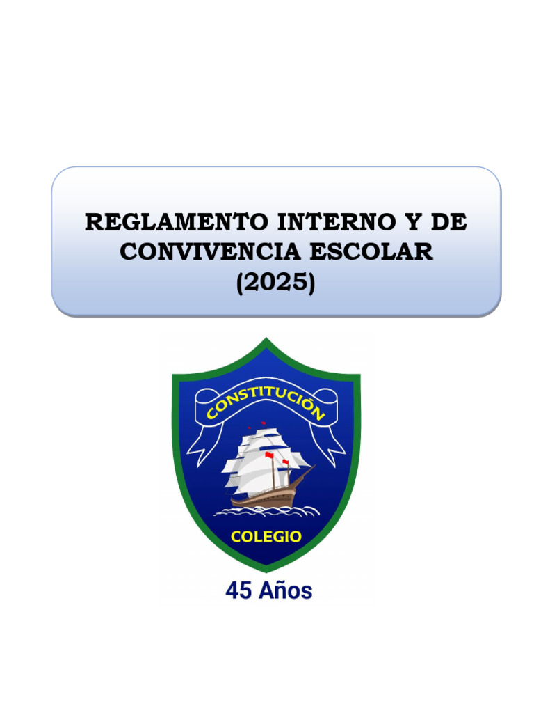 Reglamento de Convivencia Escolar 2025 | PDF | Enseñando | Maestros