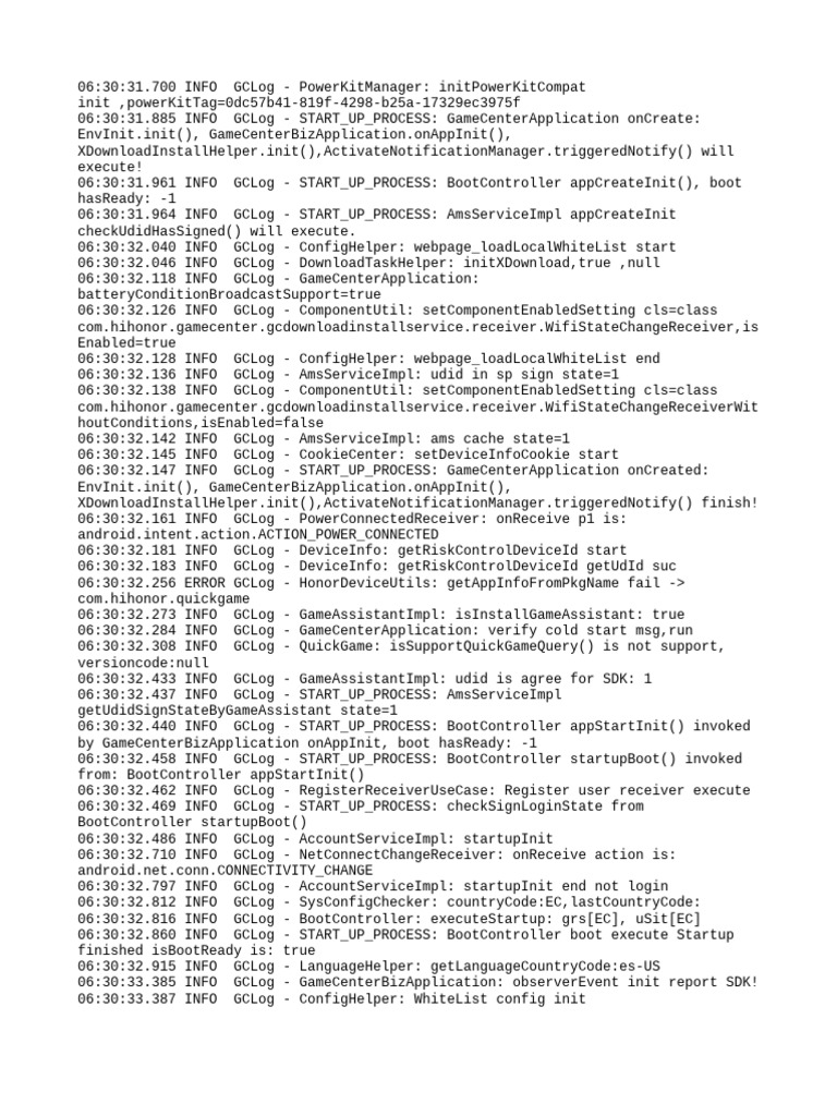 GameCenter Application Startup Log | PDF | Software | Computing