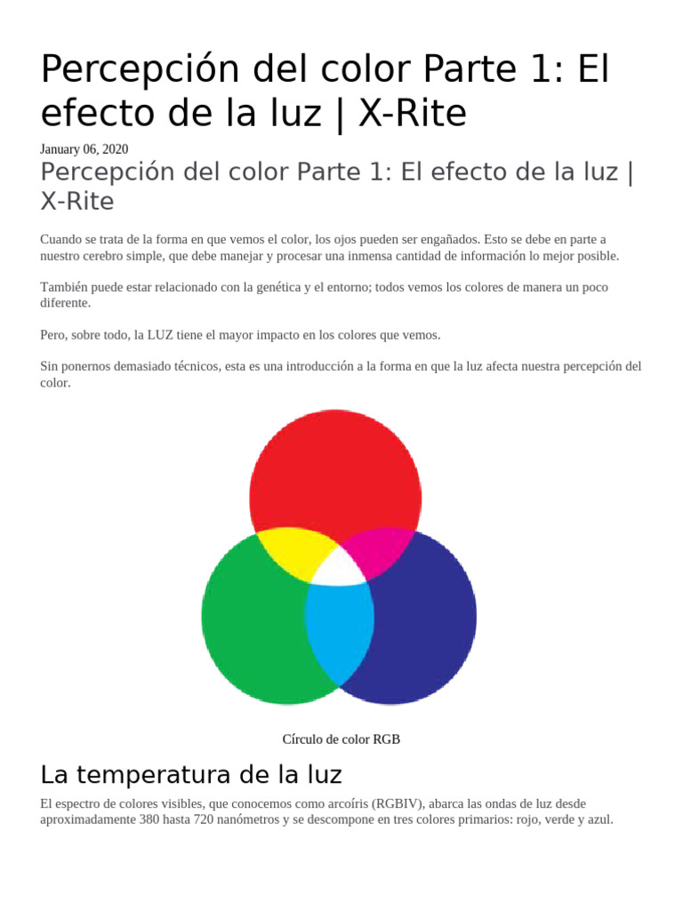 Efecto de la luz en la percepción del color | PDF | Color | Ojo