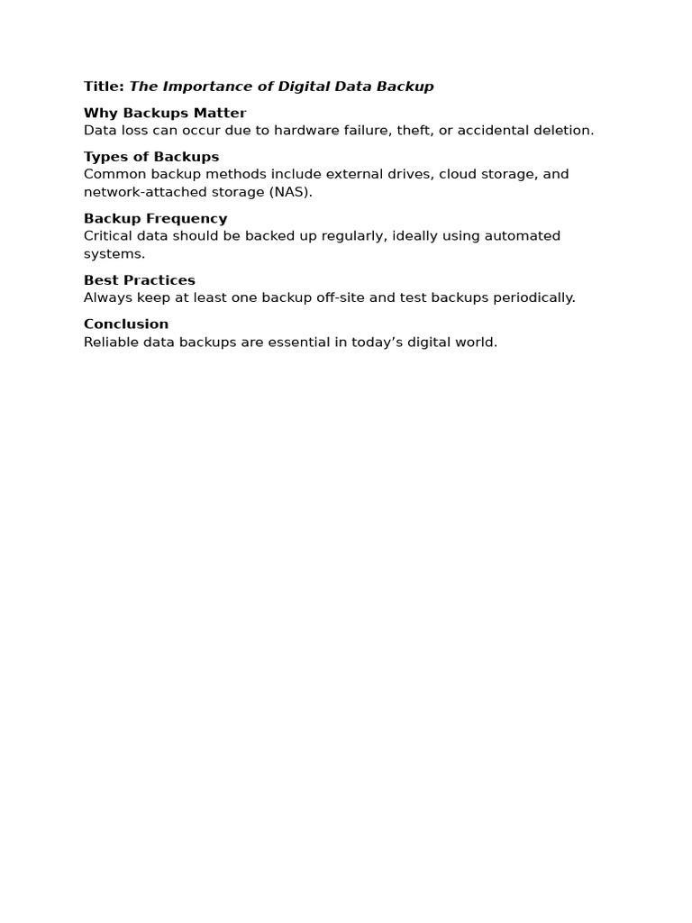 Essential Guide to Digital Data Backup | PDF