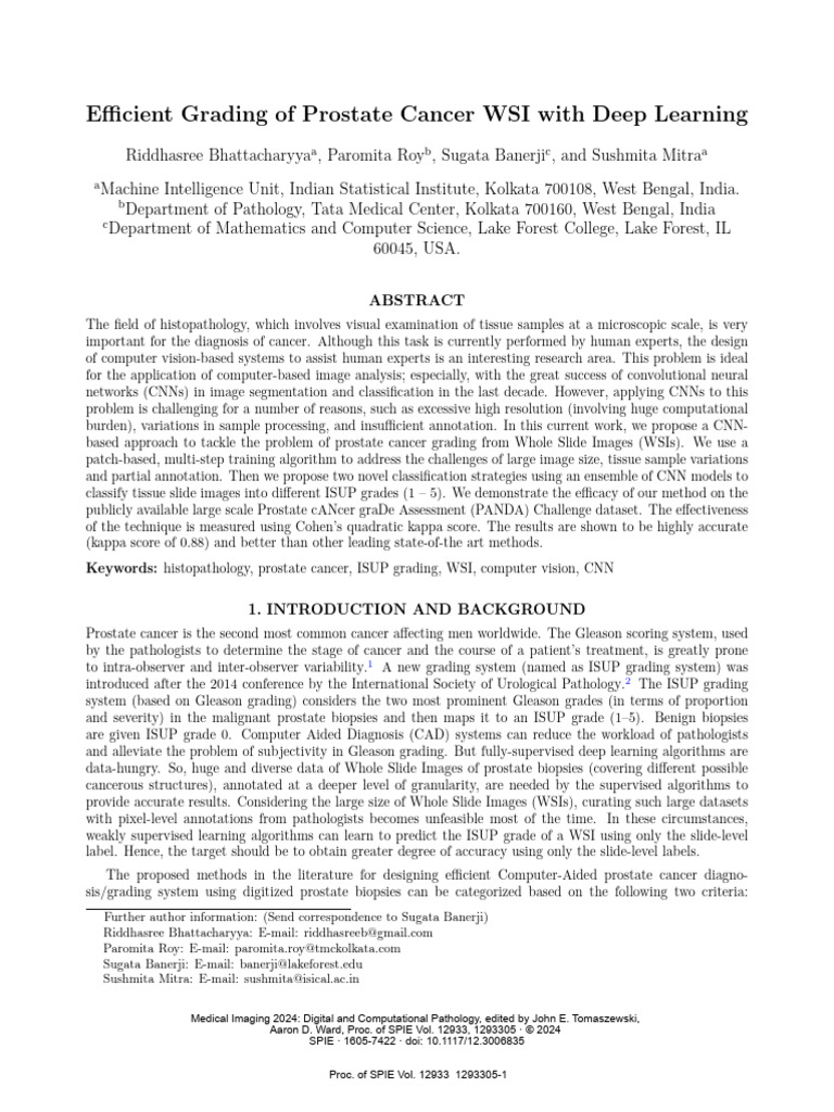 Deep Learning for Prostate Cancer Grading | PDF | Deep Learning ...