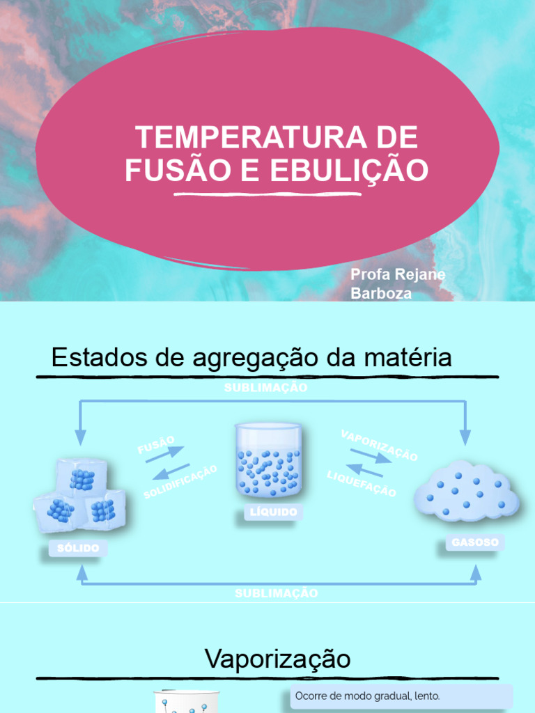 Temperaturas de Fusão e Ebulição | PDF | Temperatura | Gases
