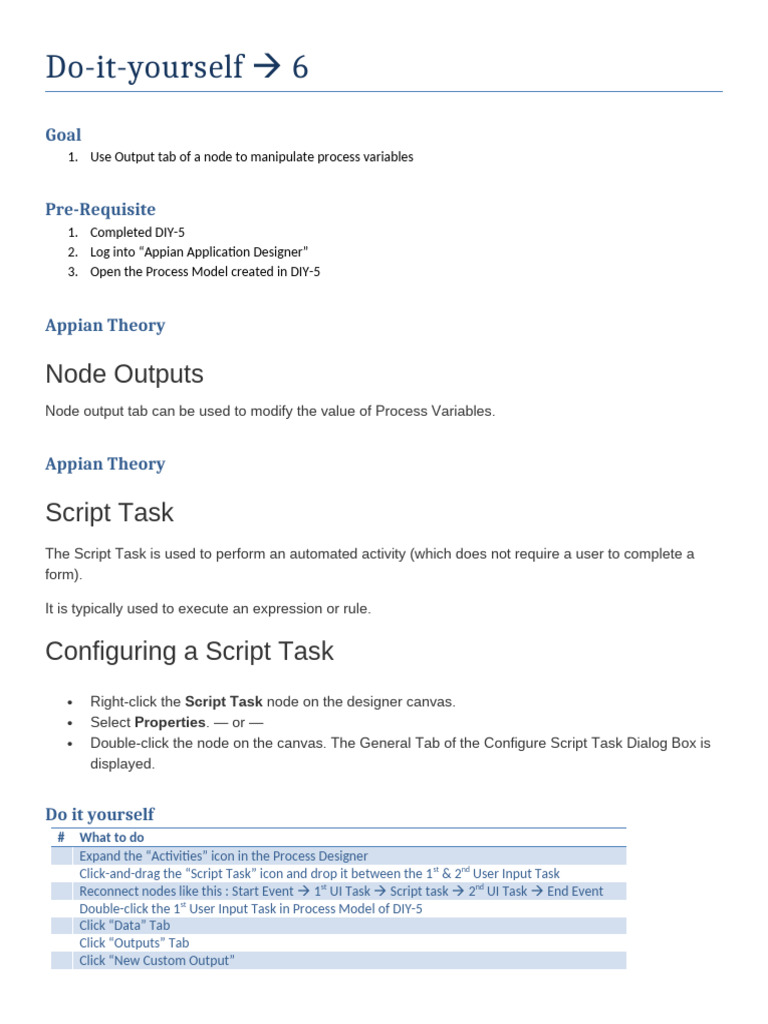Configuring Script Tasks in Appian | PDF
