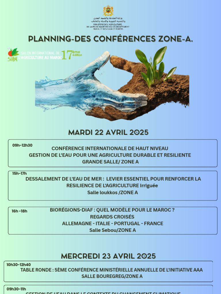 Conférences SIAM 2025 : Gestion de l'Eau | PDF | Résilience écologique ...