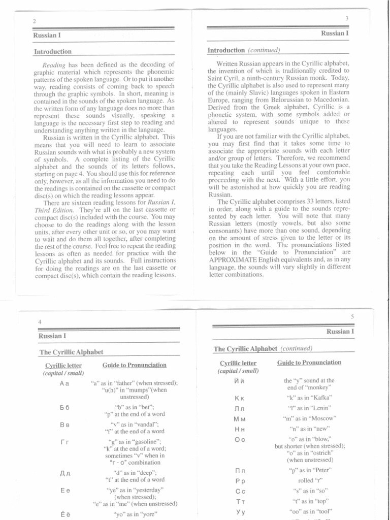 Pimsleur Russian Level 1 Transcript | PDF | Foreign Language Studies