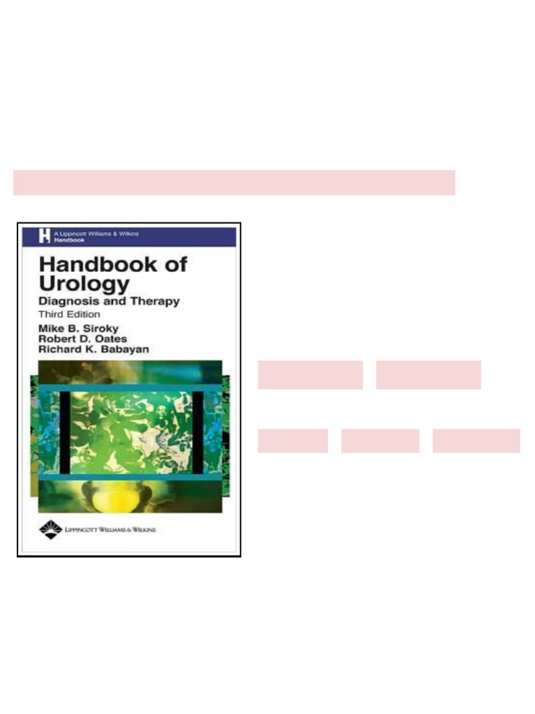 Handbook of Urology Diagnosis and Therapy 3rd Edition No Waiting Time | PDF