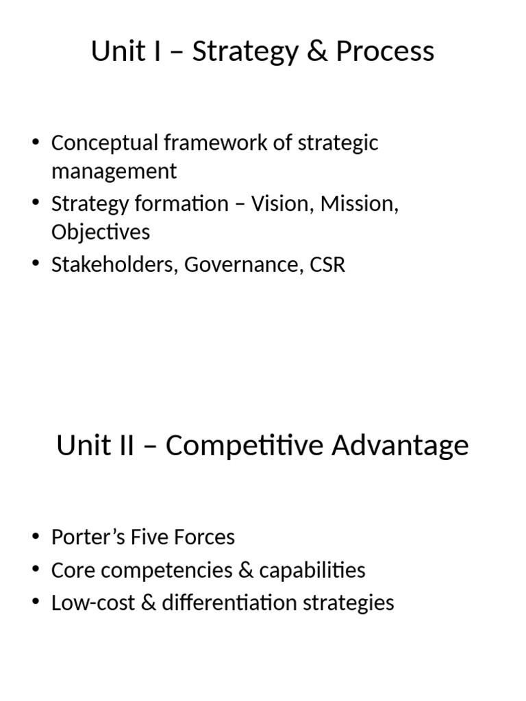 Strategic Management Framework Guide | PDF