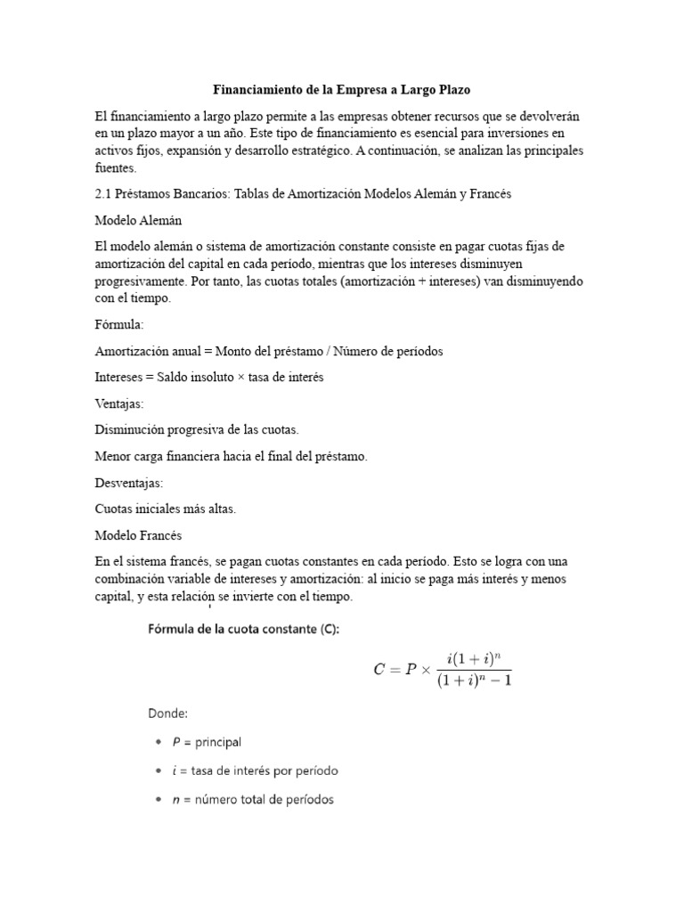 Fuentes de Financiamiento a Largo Plazo | PDF | Interés | Acciones ...