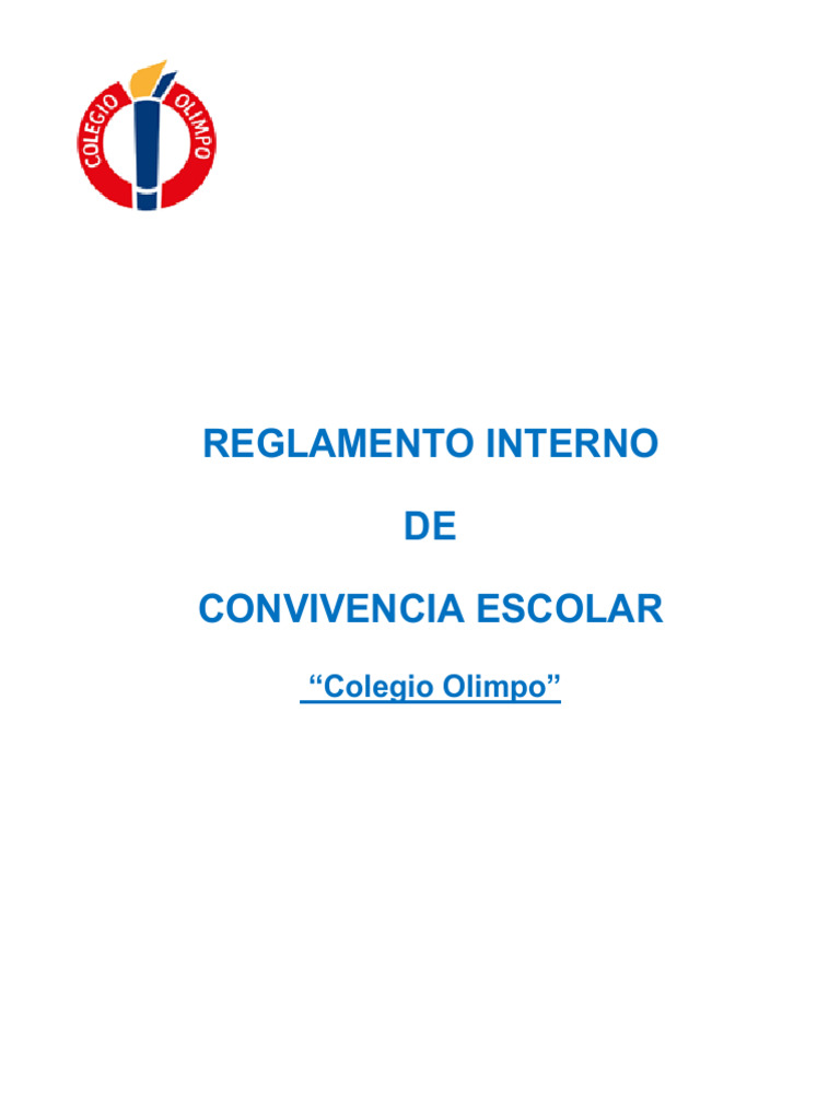 Reglamento Interno de Convivencia Escolar Con Anexos | PDF | Maestros ...