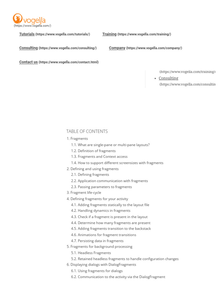 Android Fragments Tutorial Guide | PDF | Method (Computer Programming ...