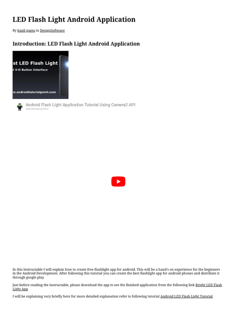 LED Flash Light Android Application _ 8 Steps - Instructables | PDF ...