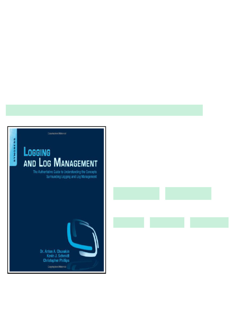 (Ebook) Logging and log management: The authoritative guide to ...