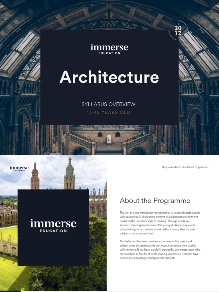 Architecture Program Syllabus Overview | PDF | Design | Cognition
