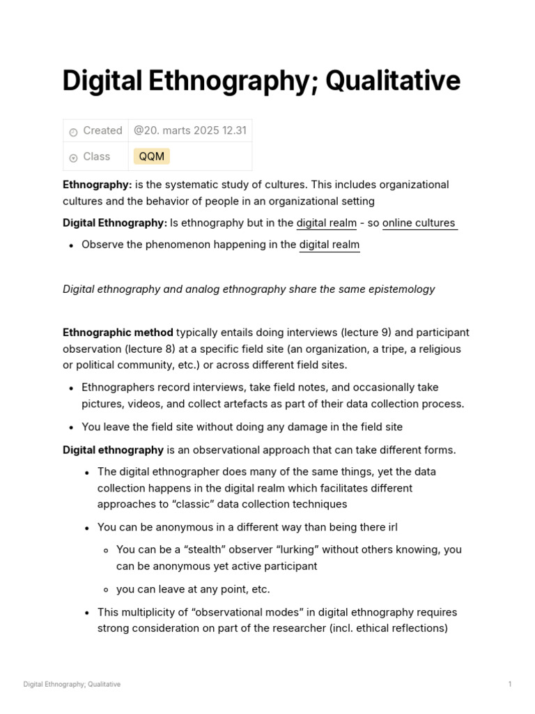 ethnography | PDF | Ethnography | Qualitative Research