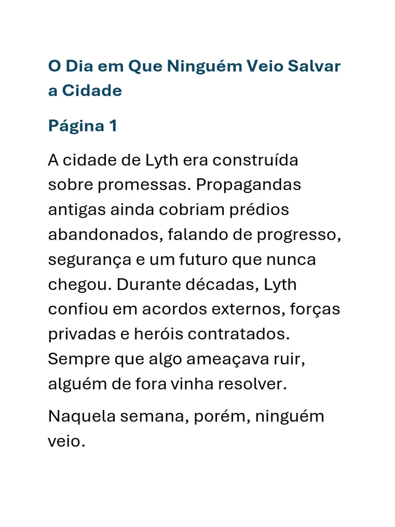 Lyth: A Cidade que Aprendeu a Sobreviver | PDF | Cidade