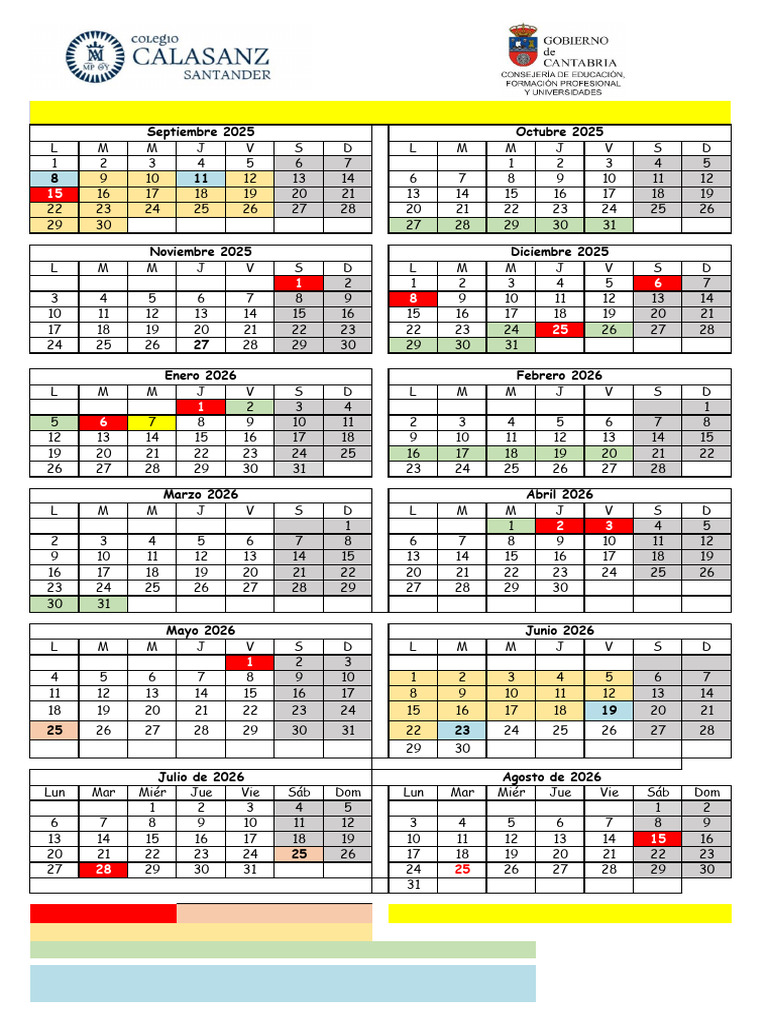 Calendario Escolar 2025/2026 en España | PDF | Observancias | Fiestas ...