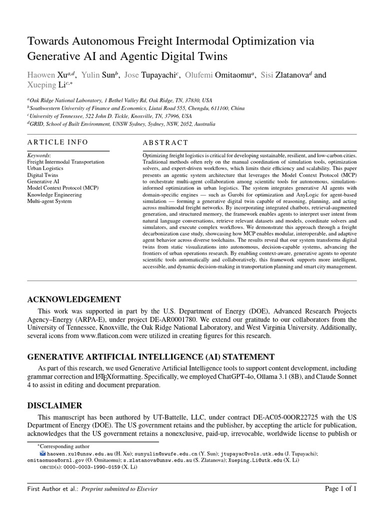 Autonomous Freight Optimization with AI | PDF | Artificial Intelligence ...