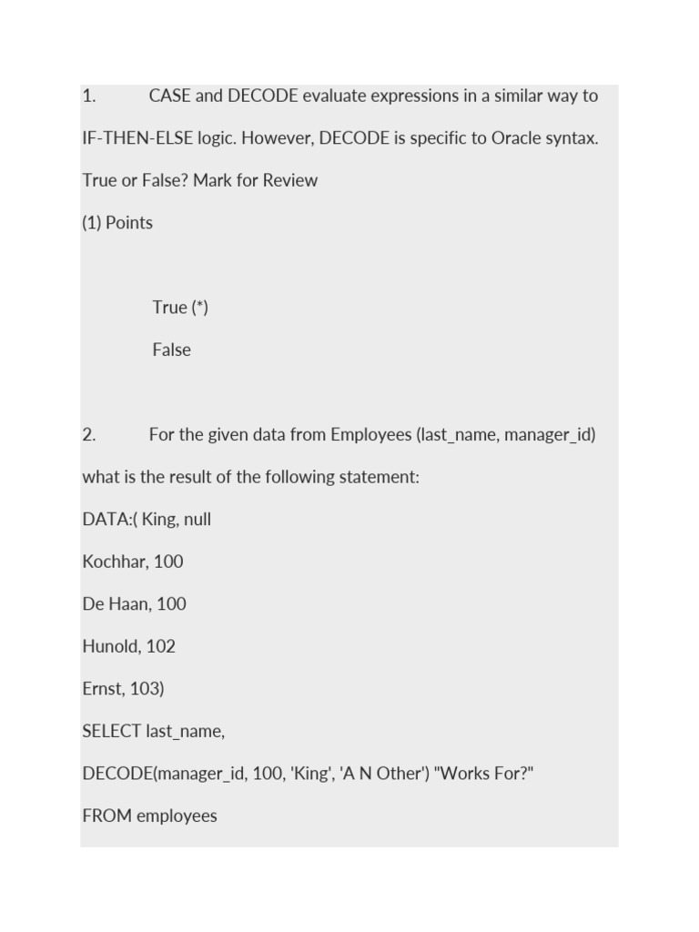 SQL Functions and Expressions Quiz | PDF | Data Management Software ...