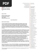 Letter to Governor Cuomo regarding the Dignity for All Students Act (S.7740/A.I0712) on bullying and cyberbullying
