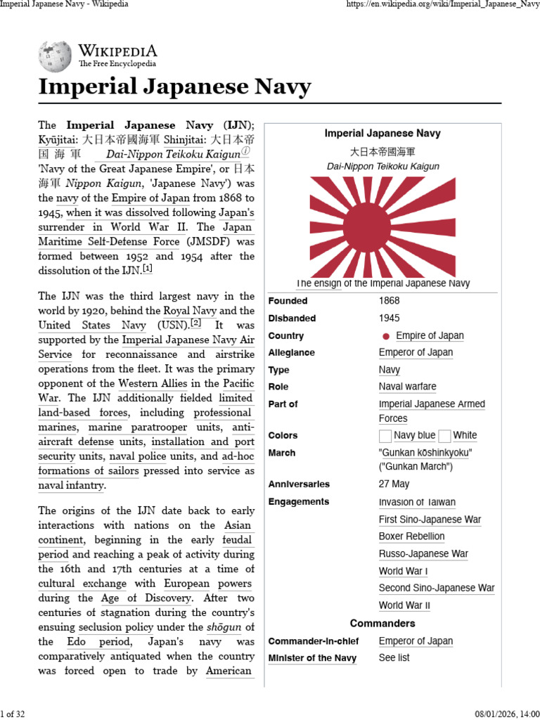 Imperial Japanese Navy - Wikipedia | PDF | Imperial Japanese Navy ...