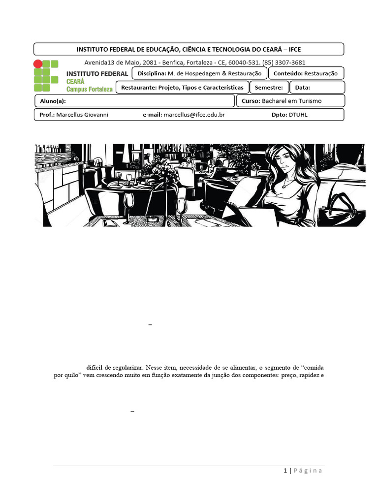 Tipos de Restaurantes e Suas Características | PDF | Toalha | Restaurantes