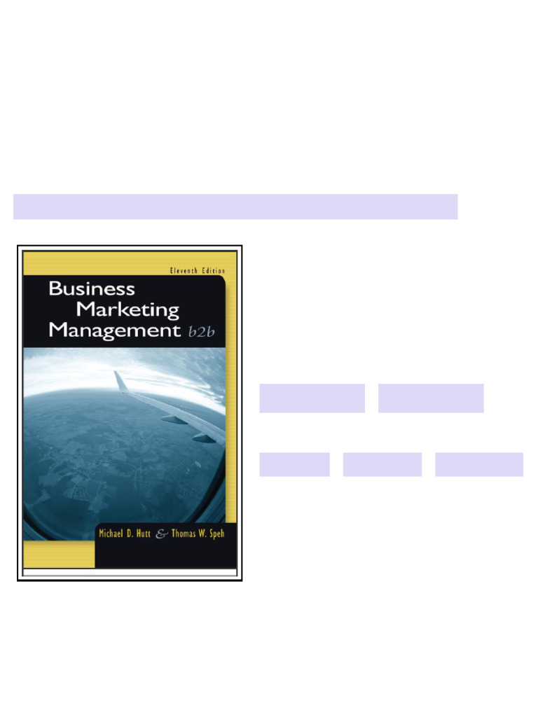 (Test Bank) Business Marketing Management B2B 11th Edition by Hutt ...
