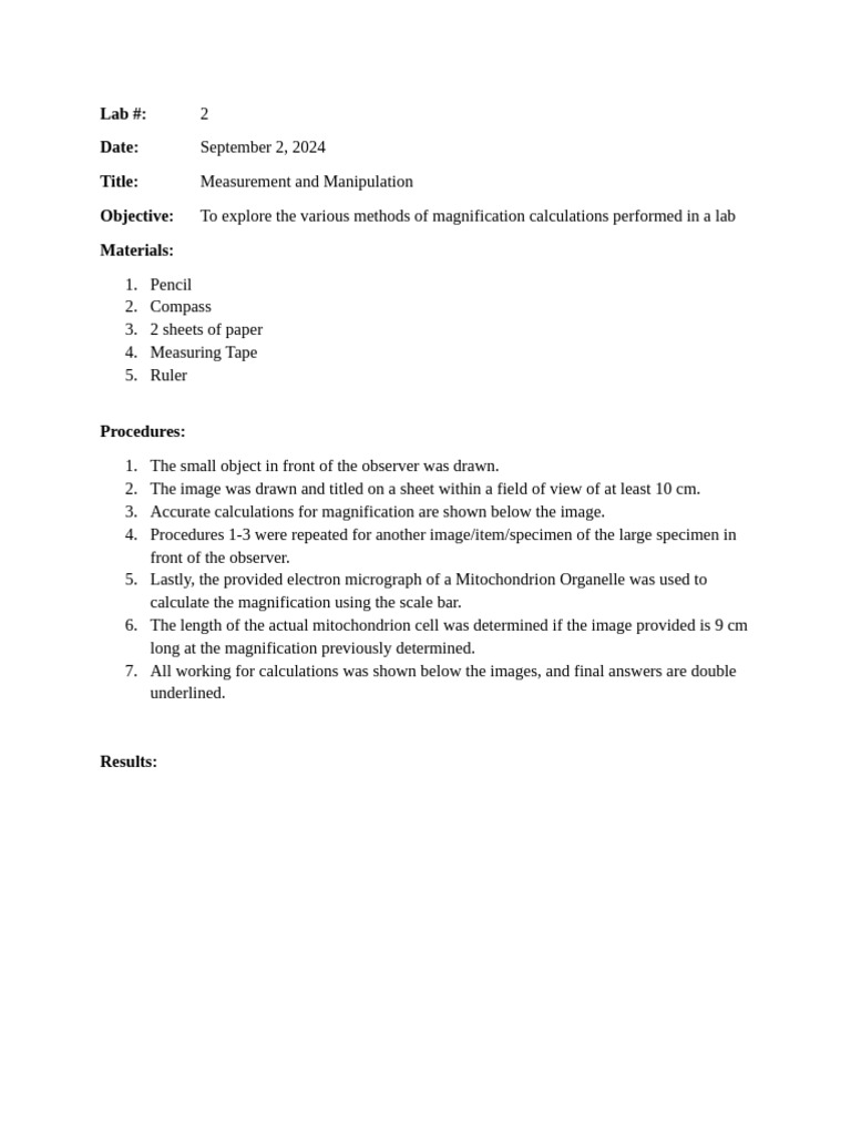 Magnification Calculation Lab Report | PDF | Microscope | Electron ...