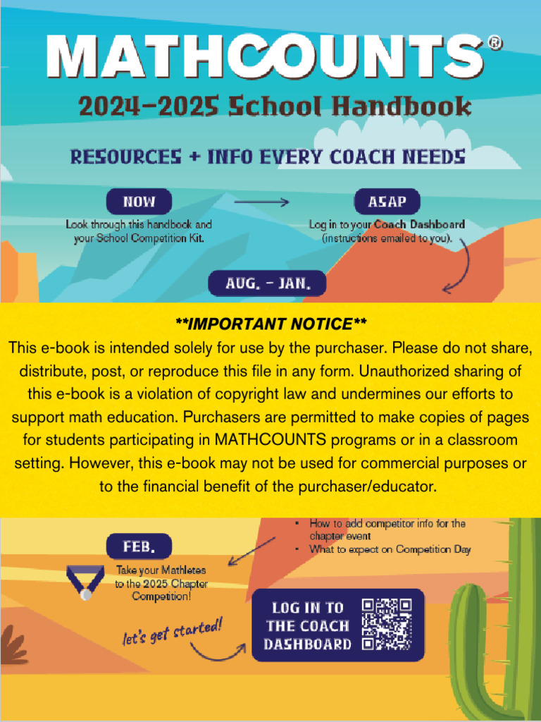 MATHCOUNTS 2024-2025 Coach Handbook | PDF | Elementary Mathematics ...