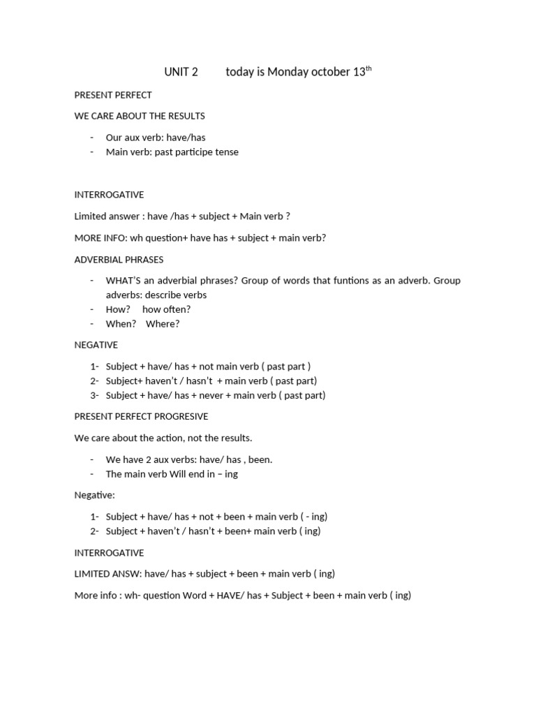Present Perfect Tense Explained | PDF