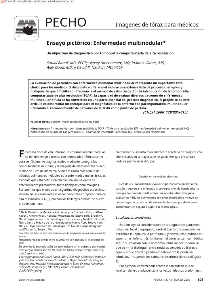 Enfermedad multinodular | PDF | Pulmón | Cáncer
