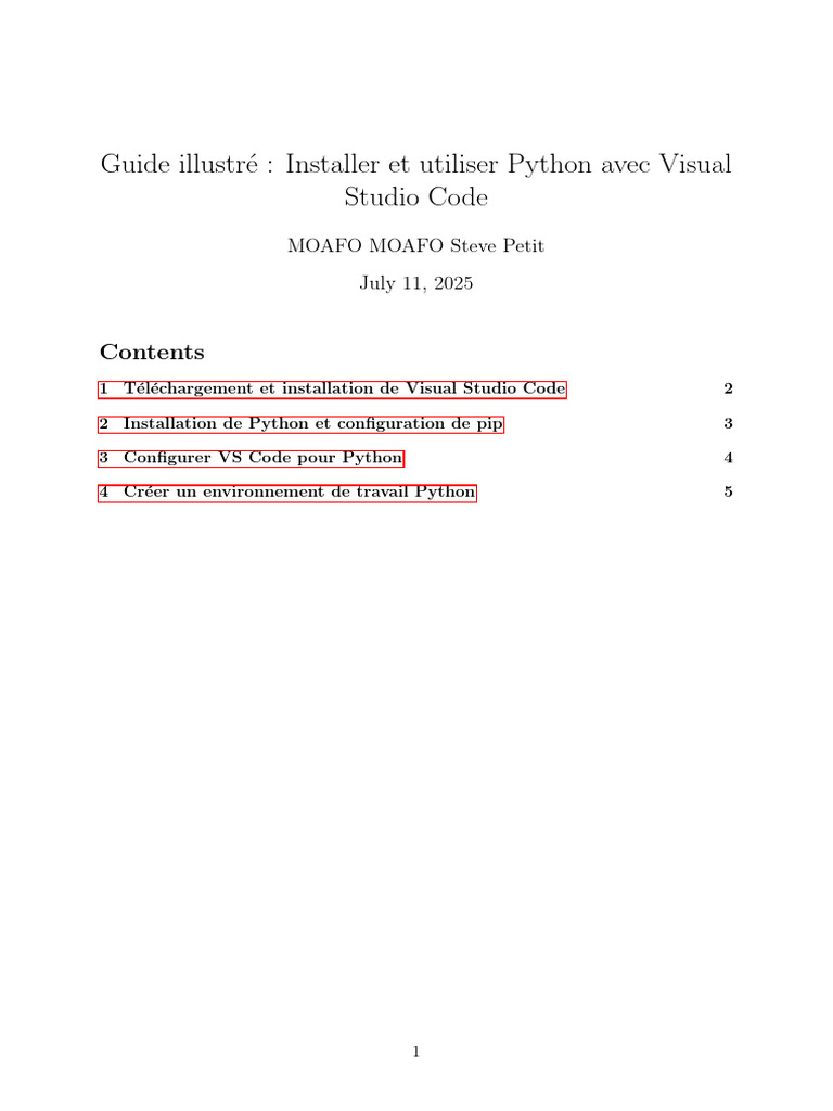 Installer Python dans Visual Studio Code | PDF | Python (Langage de ...