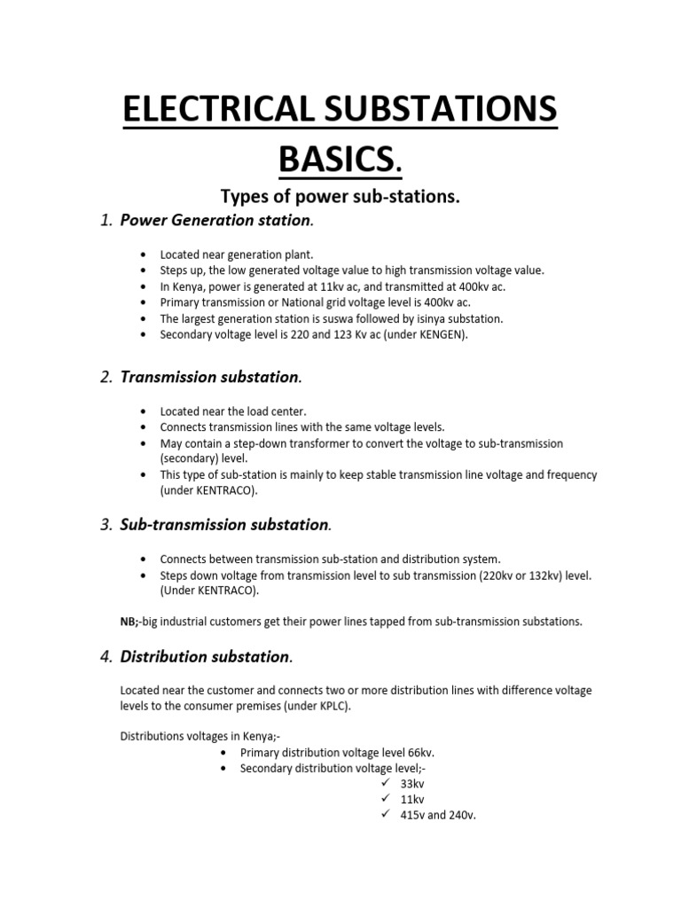Types and Elements of Electrical Substations | PDF | Electric Power ...