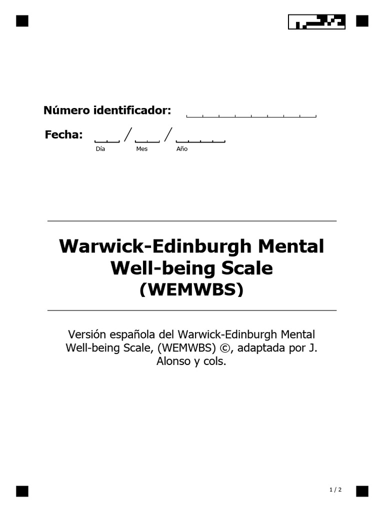 Escala de Bienestar Mental WEMWBS | PDF