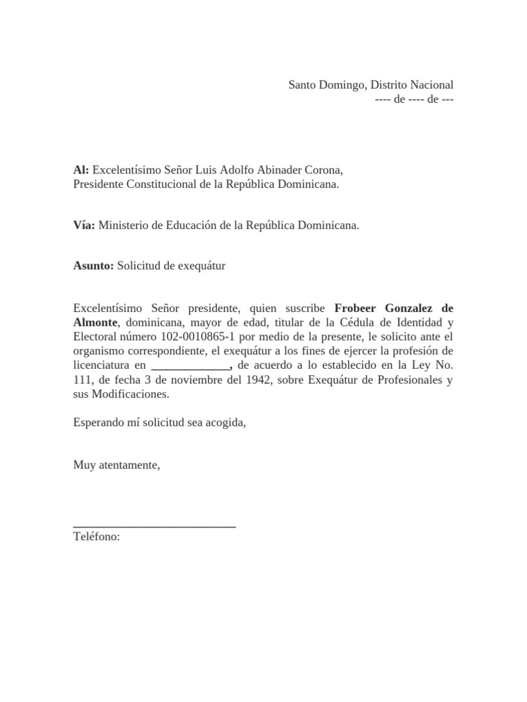 Solicitud de Exequátur en RD | PDF