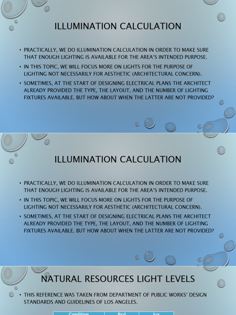 Illumination Calculation Guide | PDF | Lighting | Electromagnetic Radiation