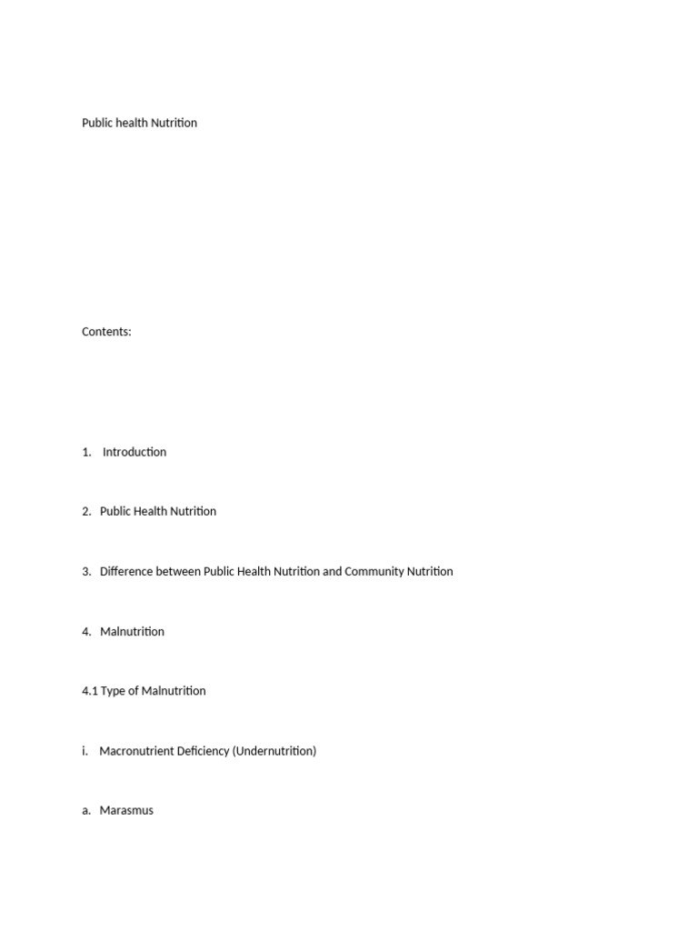 Understanding Public Health Nutrition | PDF | Malnutrition | Human ...