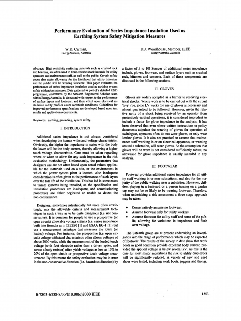 Evaluating Series Impedance Insulation Safety | PDF | Insulator ...