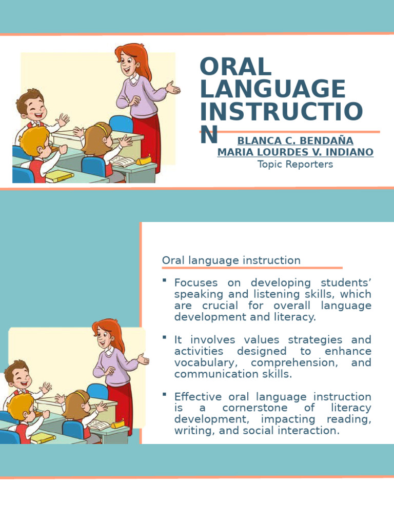 5.2 Oral Language Instruction Blanca C. Bendaña Maria Lourdes v ...