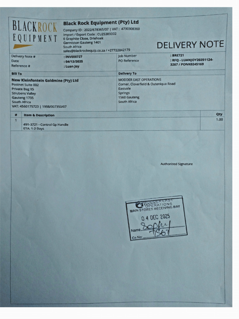 Delivery Note | PDF