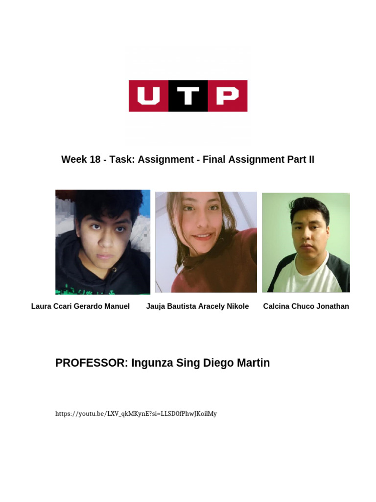 Week 18 Final Assignment Part II | PDF