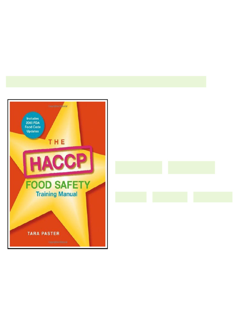 (Ebook) The HACCP Food Safety , Training Manual by Tara Paster ISBN ...