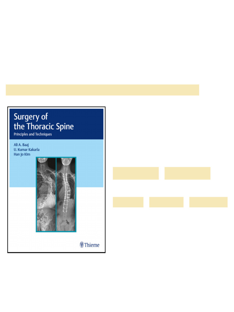 Thieme Surgery of the Thoracic Spine Principles and Techniques online ...
