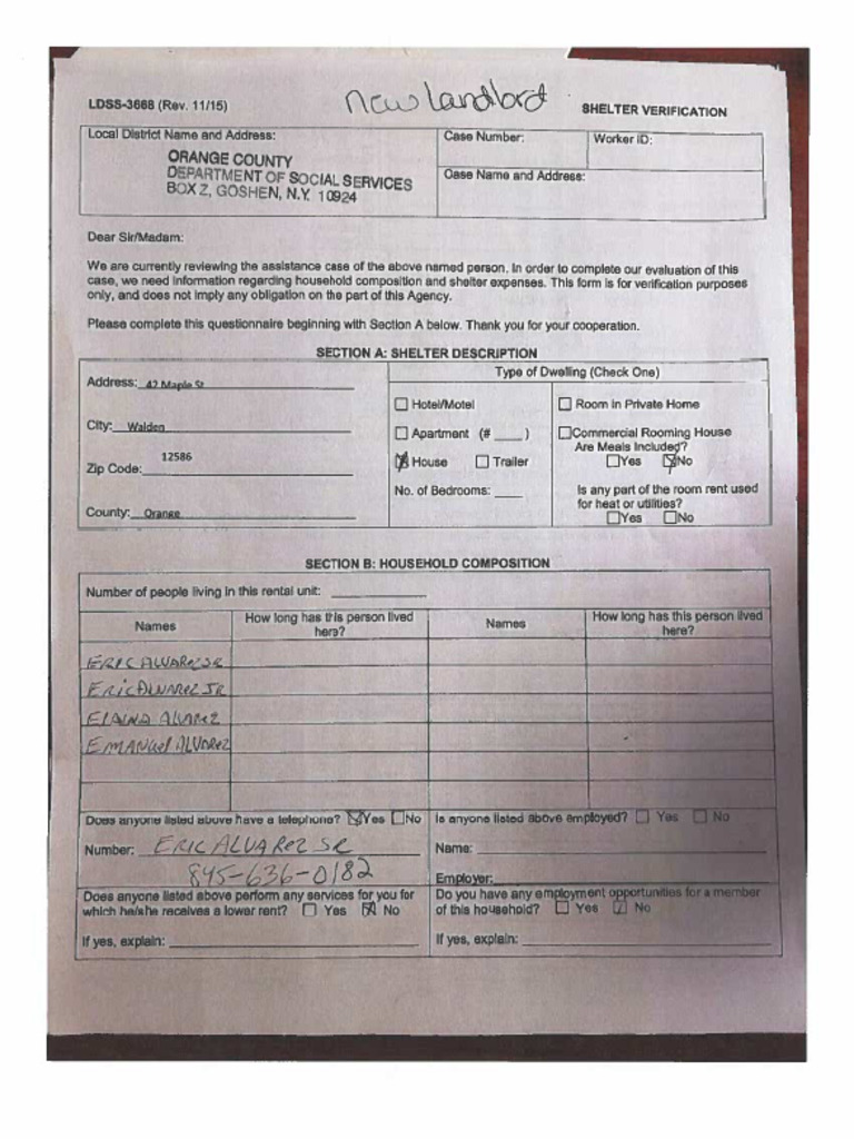 Landlord Form | PDF