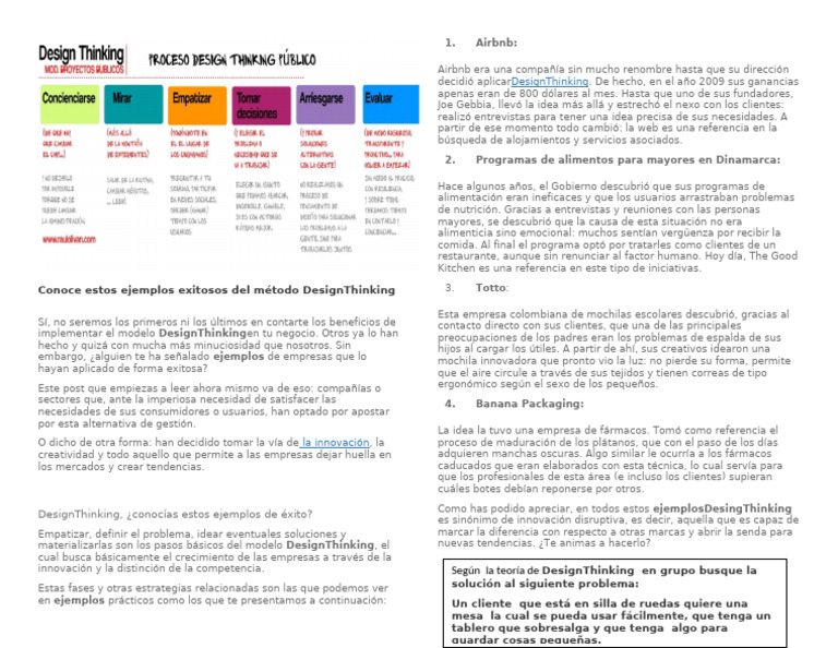 Ejemplos de Éxito en Design Thinking | PDF | Innovación