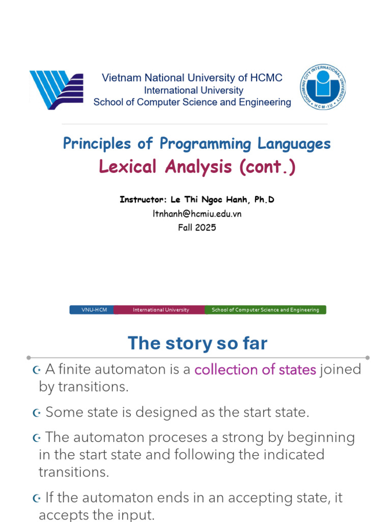 DFA and NFA in Programming Languages | PDF | Formal Methods ...