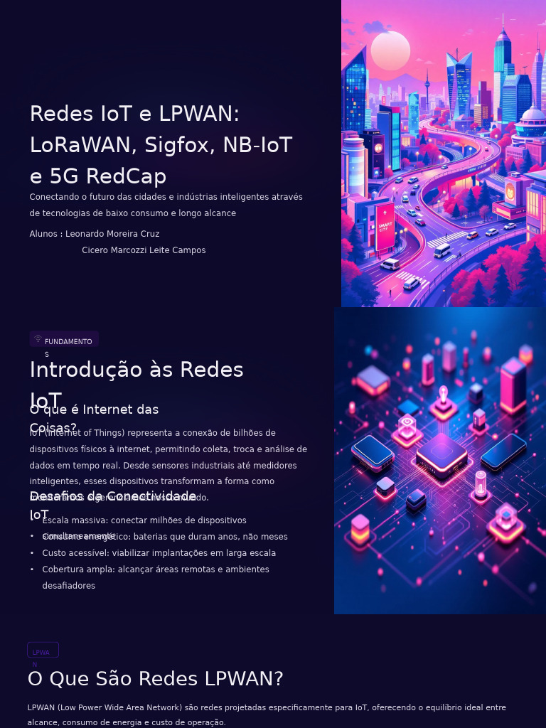 Redes IoT e LPWAN - LoRaWAN, Sigfox, NB-IoT e 5G RedCap | PDF ...
