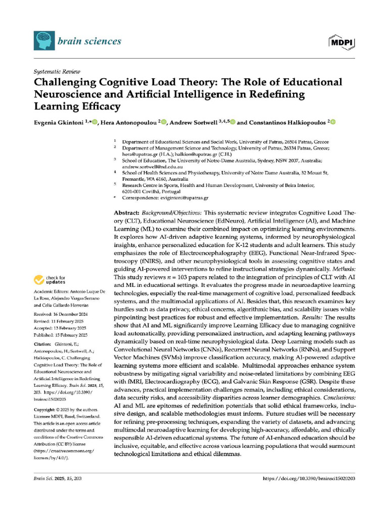 Challenging Cognitive Load Theory - The Role of Educational ...