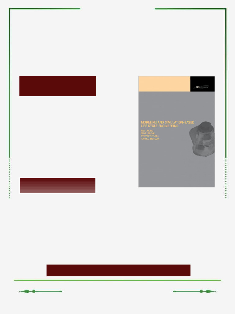 Modeling and Simulation Based Life Cycle Engineering 1st Edition Ken ...