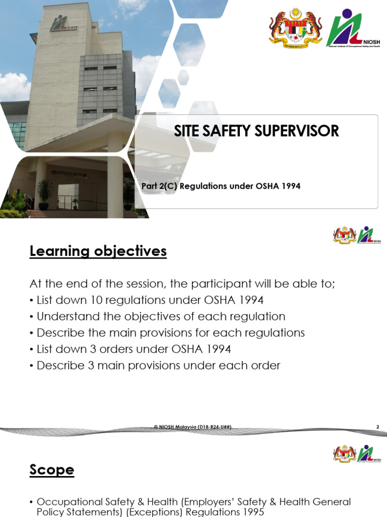 OSHA 1994 Regulations Overview Guide | PDF | Occupational Safety And ...