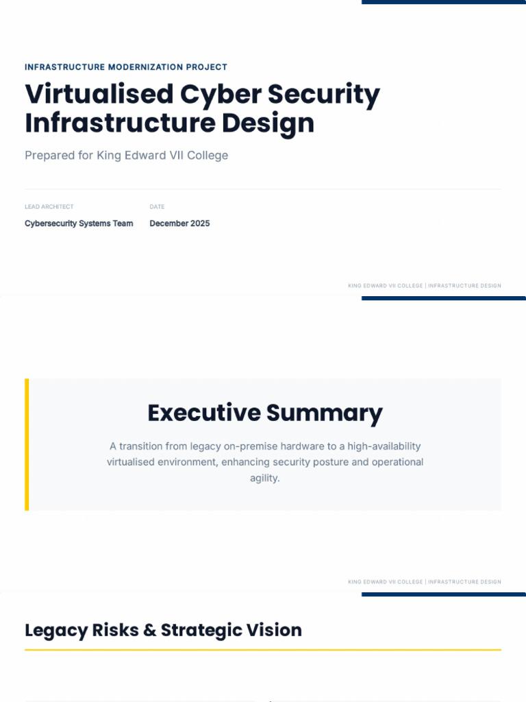 Virtualised Cyber Security Infrastructure Design | PDF